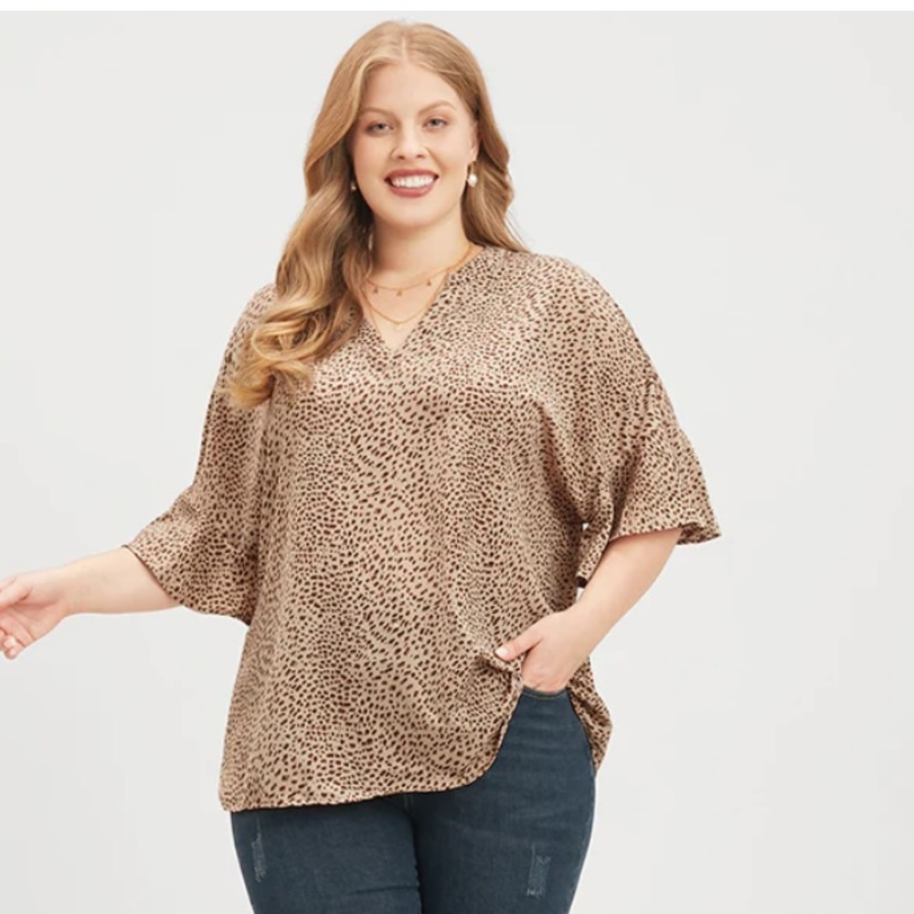 Bloomchic light blouse leopard print 3x
